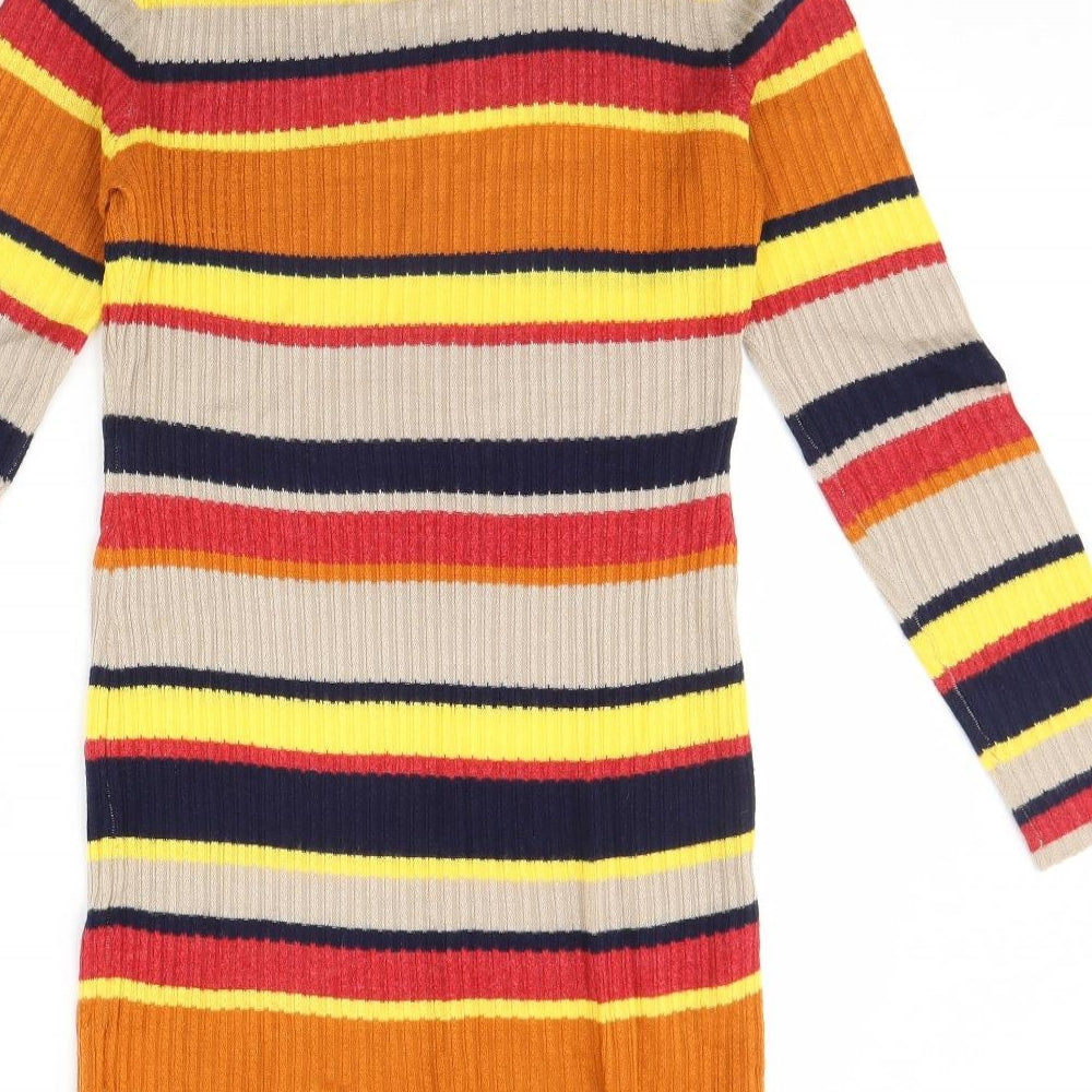 Glamorous Womens Multicoloured Striped Pullover Jumper Size XS