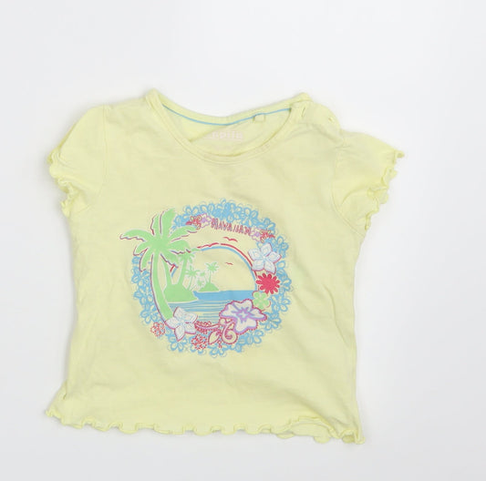 Lupilu Girls Yellow Basic T-Shirt Size 12-18 Months