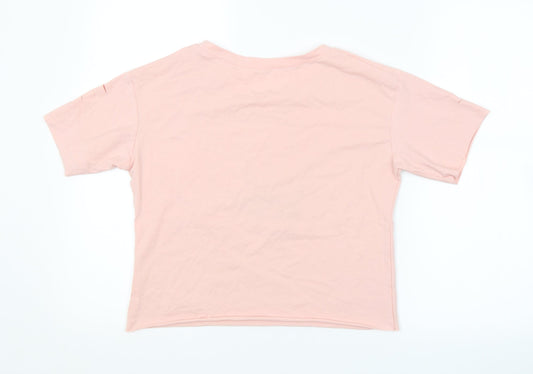 Preworn Womens Pink Cropped T-Shirt Size M