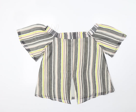River Island Womens Multicoloured Striped Basic Blouse Size 12