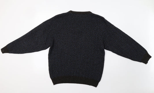 Nico Mens Brown Herringbone Pullover Jumper Size M