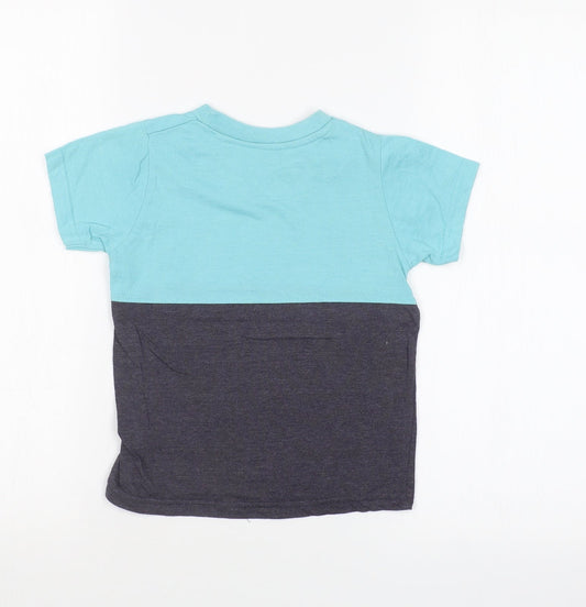 HULLABALOO Boys Multicoloured Colourblock Basic T-Shirt Size 4-5 Years