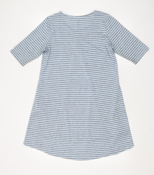 Lisa Rinna Womens Blue Striped T-Shirt Dress Size XS