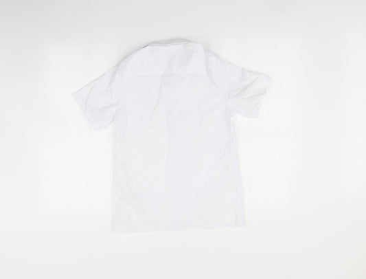 Marks and Spencer Boys White Basic Button-Up Size 9 Years