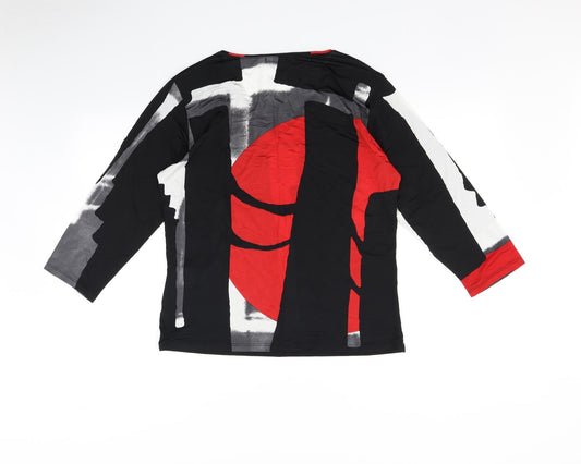 Punt Roma Womens Multicoloured Geometric Basic Blouse Size M