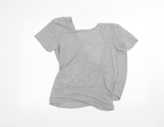 Villa Womens Grey Basic T-Shirt Size L