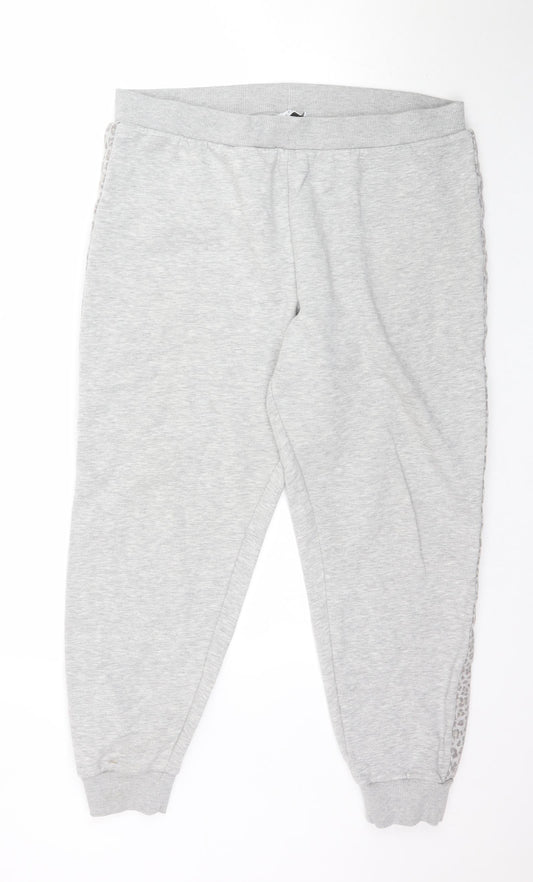 Matalan Womens Grey Trousers Size 16 L28 in - Animal Print Detail