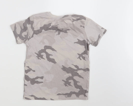 George Boys Beige Camouflage Basic T-Shirt Size 7-8 Years