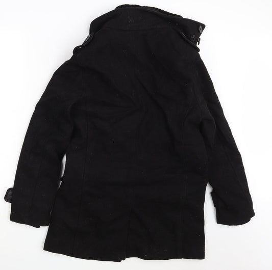 Cedar Wood State Womens Black Overcoat Coat Size XS