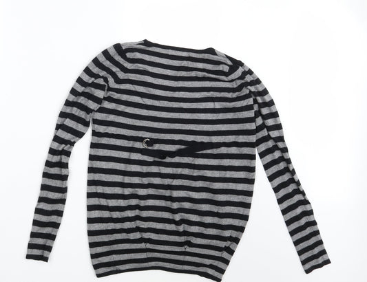 Love Label Womens Grey Striped Pullover Sweatshirt Size 8