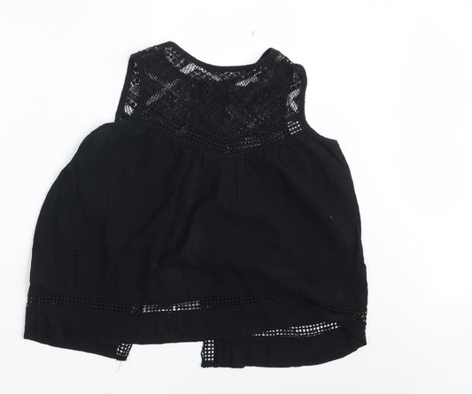 Ribbon Womens Black Basic Button-Up Size 8