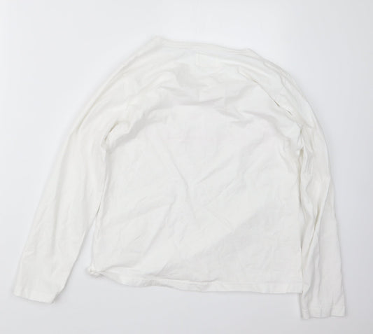 Sleep in Womens White Geometric Basic T-Shirt Size 10