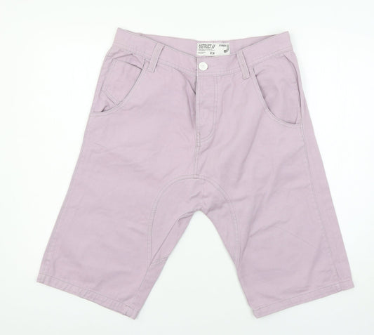 D-Struct Womens Purple Denim Chino Shorts Size 34 in