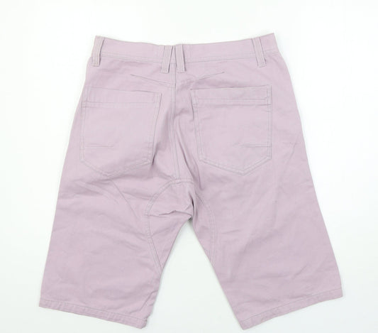 D-Struct Womens Purple Denim Chino Shorts Size 34 in