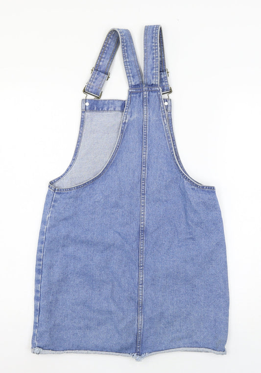 Denim & Co. Womens Blue Denim Pinafore/Dungaree Dress Size 8