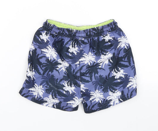 Matalan Boys Blue Floral Sweat Shorts Size 5 Years