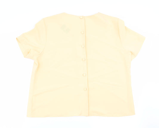 rocky creek Womens Yellow Basic Blouse Size 16