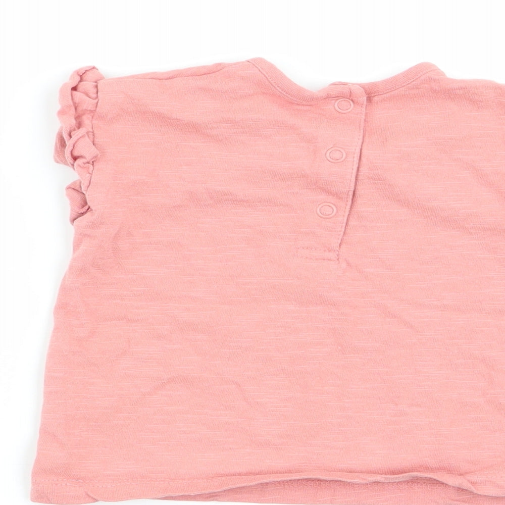 Asda George Girls Pink Basic T-Shirt Size 0-3 Months