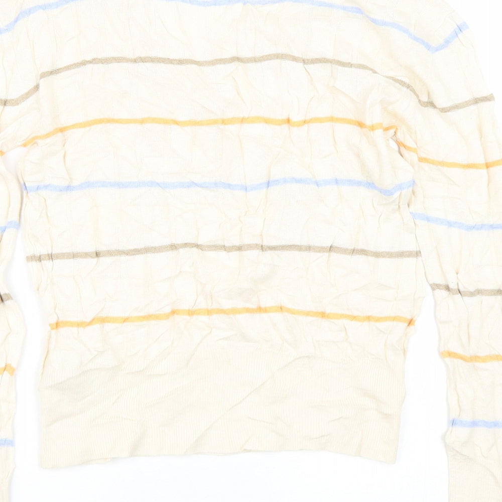 M&S Womens Beige Striped Pullover Jumper Size S