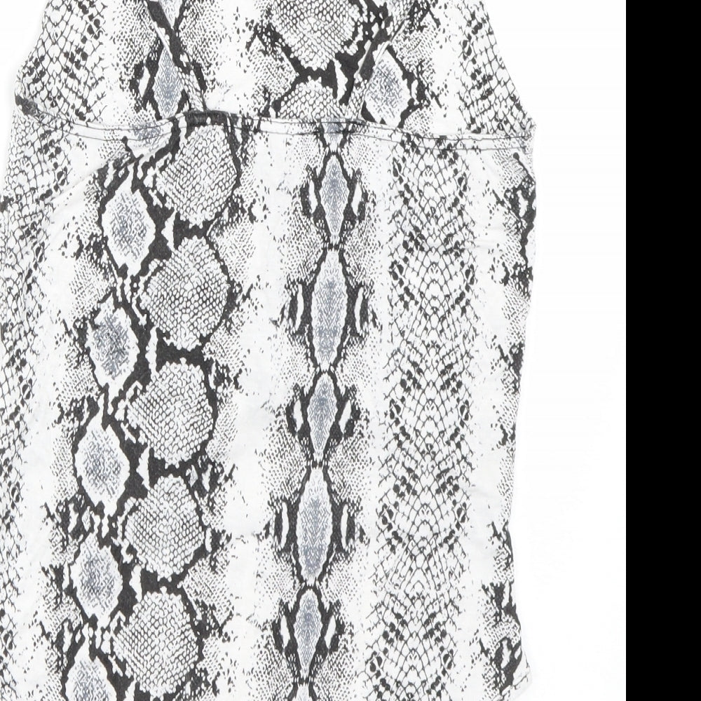 New Look Womens White Animal Print Catsuit One-Piece Size 12