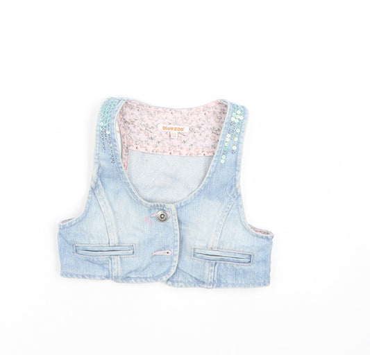 Bluezoo Girls Blue Denim Basic Tank Size 5-6 Years