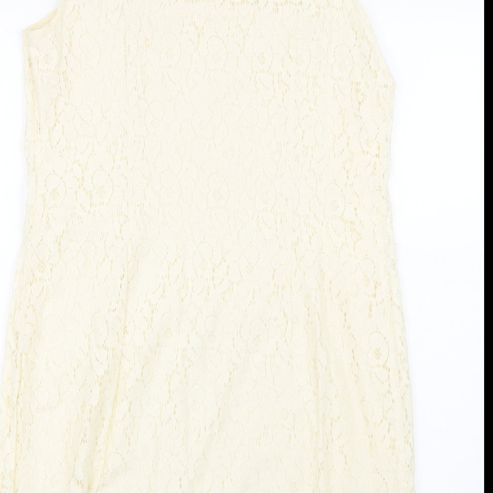 F&F Womens Beige Fair Isle Tank Dress Size 16