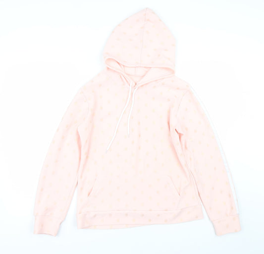 Preworn Womens Pink Polka Dot Pullover Hoodie Size M