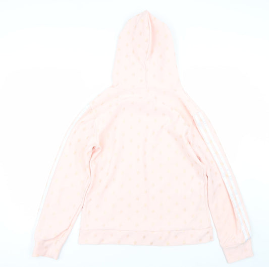 Preworn Womens Pink Polka Dot Pullover Hoodie Size M