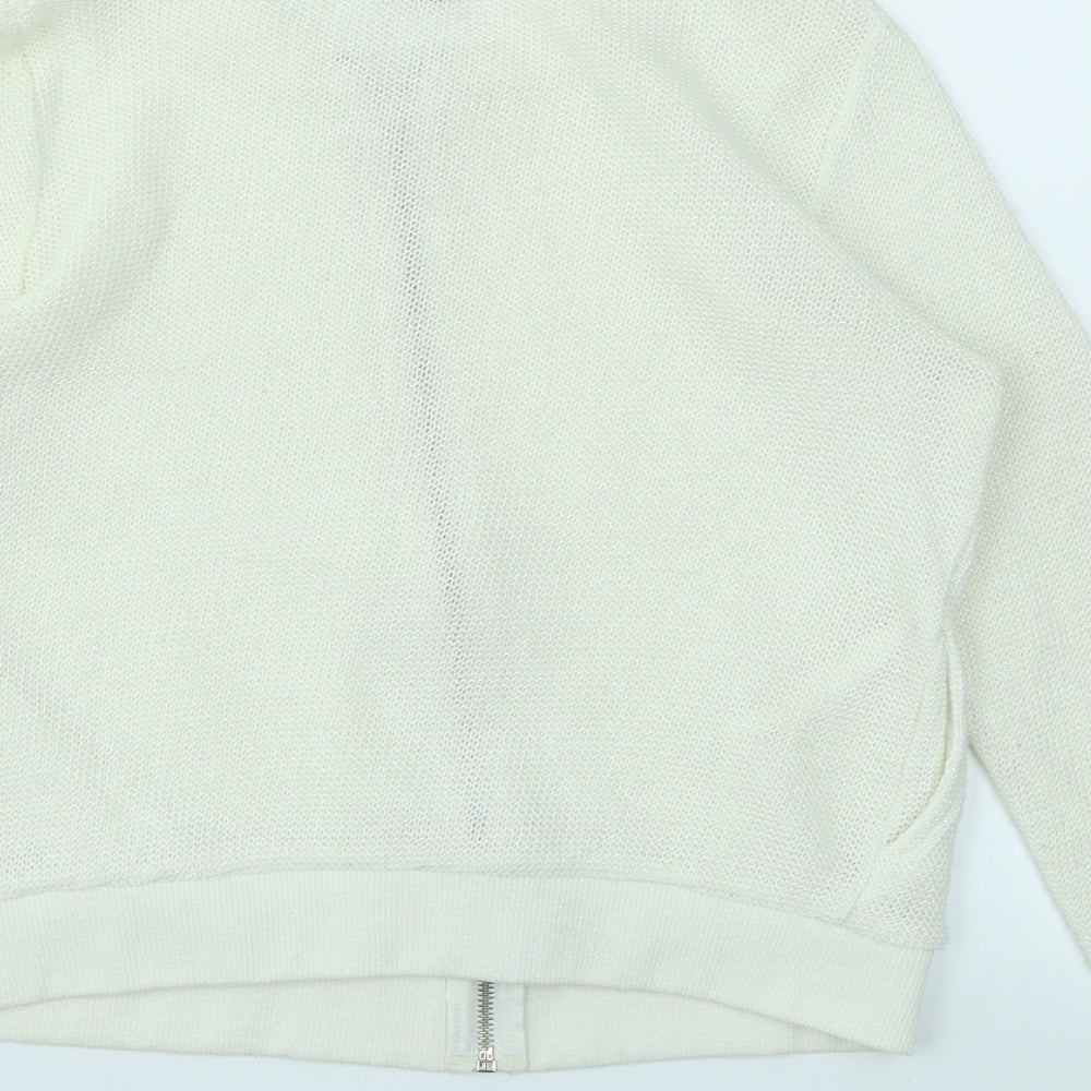 River Island Womens Ivory Full Zip Jumper Size 8