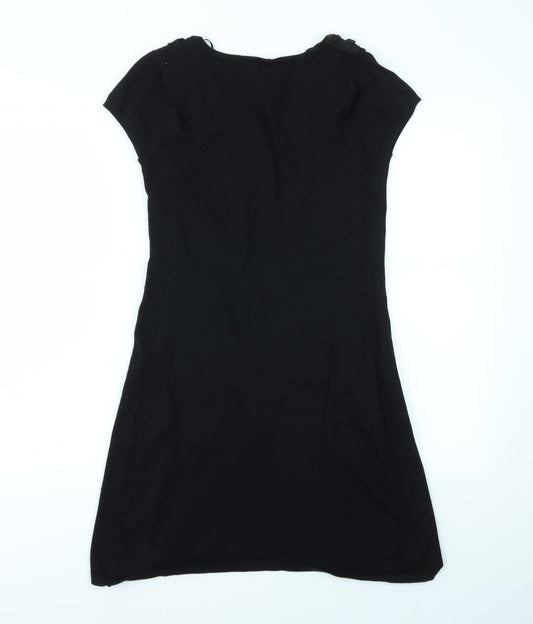 Purple Womens Black Fit & Flare Size L