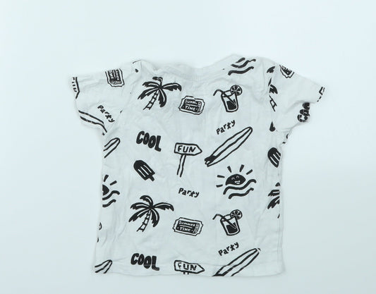 Primark Boys Multicoloured Geometric Basic T-Shirt Size 18-24 Months