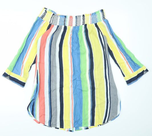 NEXT Womens Multicoloured Striped Basic Blouse Size 12