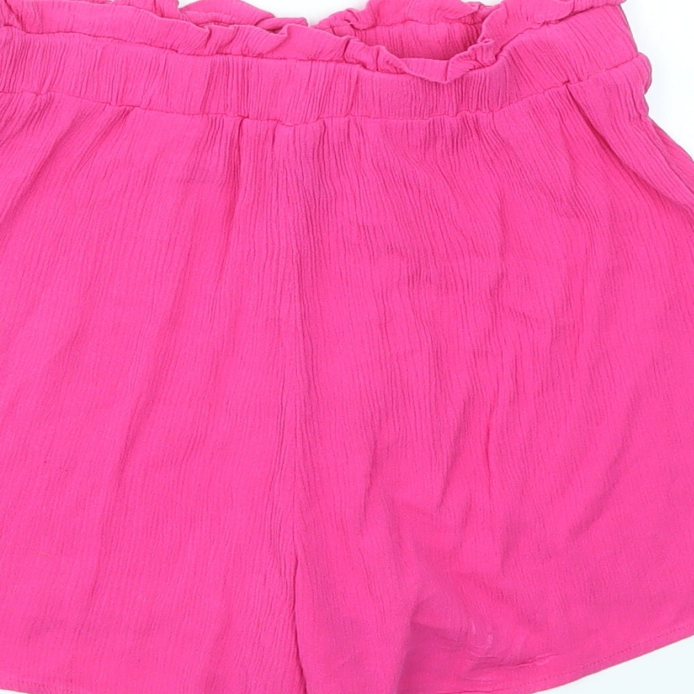 H&M Womens Pink Cut-Off Shorts Size 6 - stretch waistband