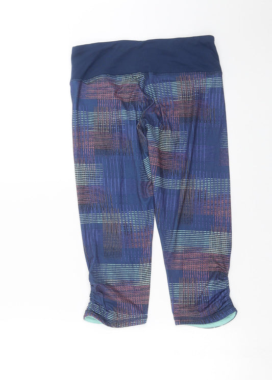 Preworn Womens Blue Geometric Cropped Leggings Size 28 in L19 in