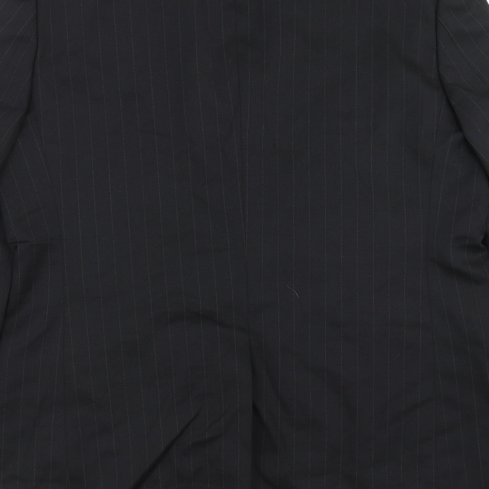 REMUS Mens Black Striped Jacket Suit Jacket Size 40