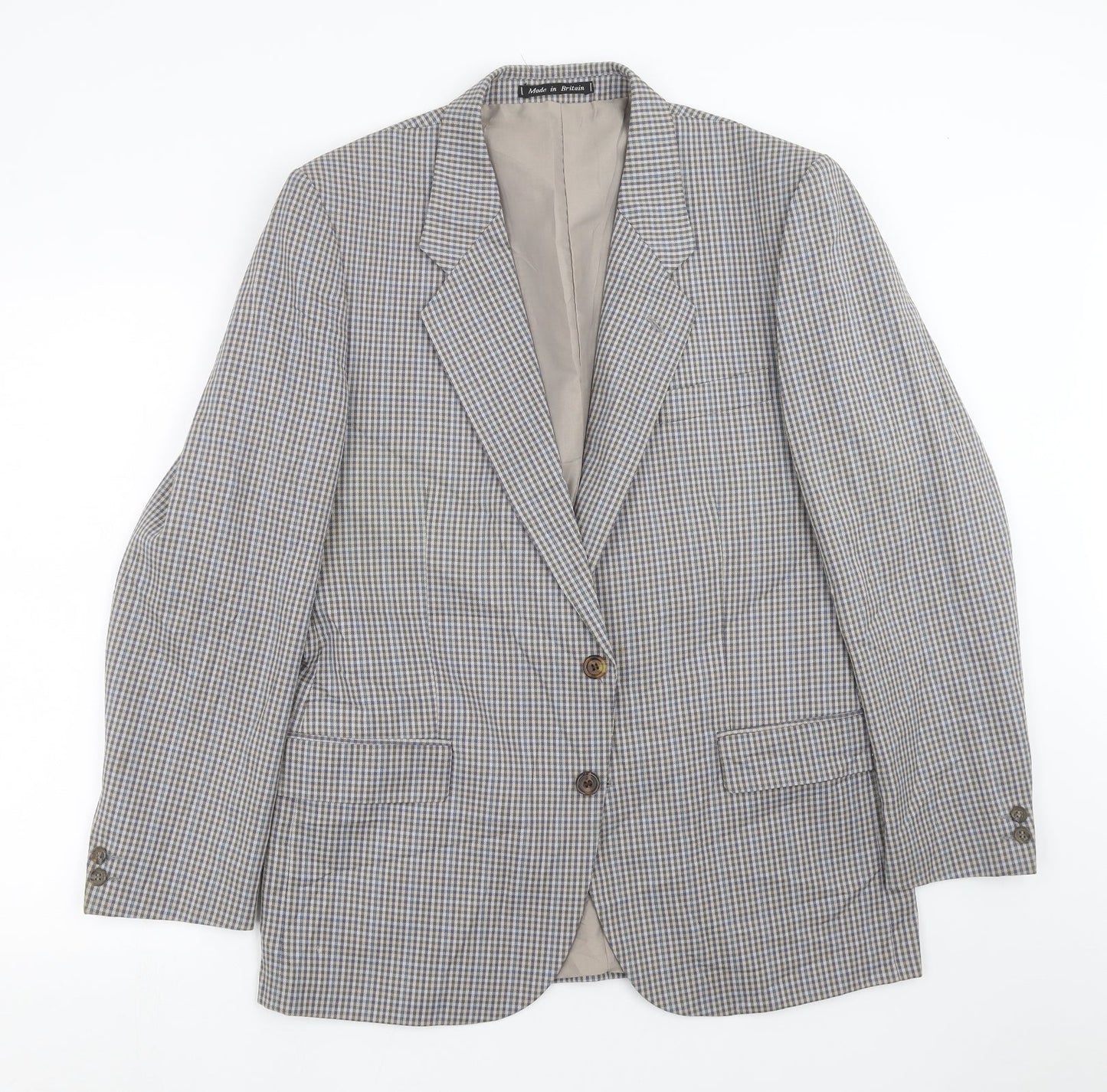 Dunn & Co Mens Blue Check  Jacket Suit Jacket Size 42