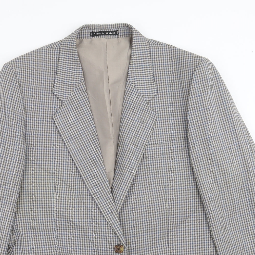 Dunn & Co Mens Blue Check  Jacket Suit Jacket Size 42