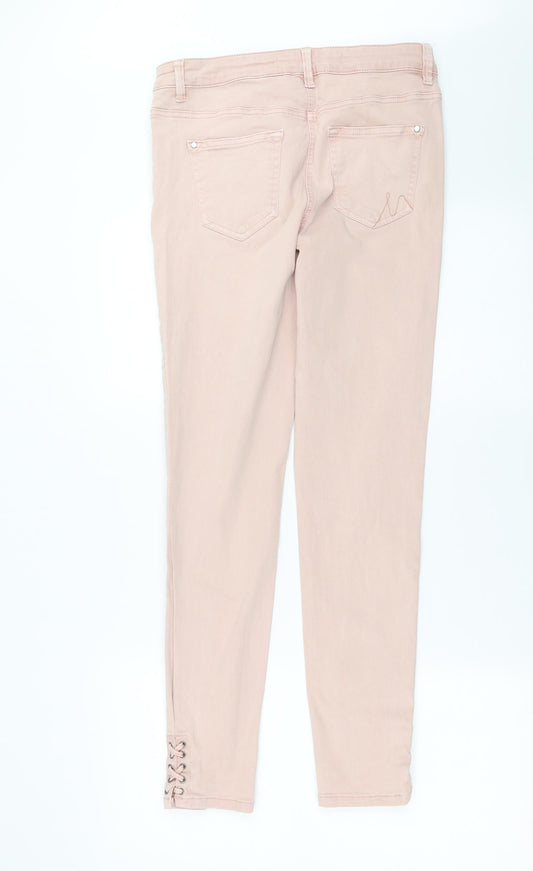 NEXT Womens Pink Denim Skinny Jeans Size 10 L28 in