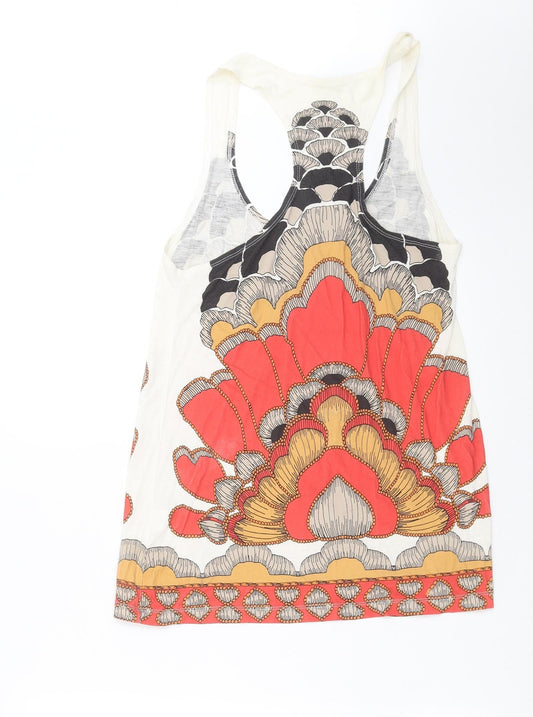 Chelsea Girl Womens Ivory Floral Basic Tank Size 12