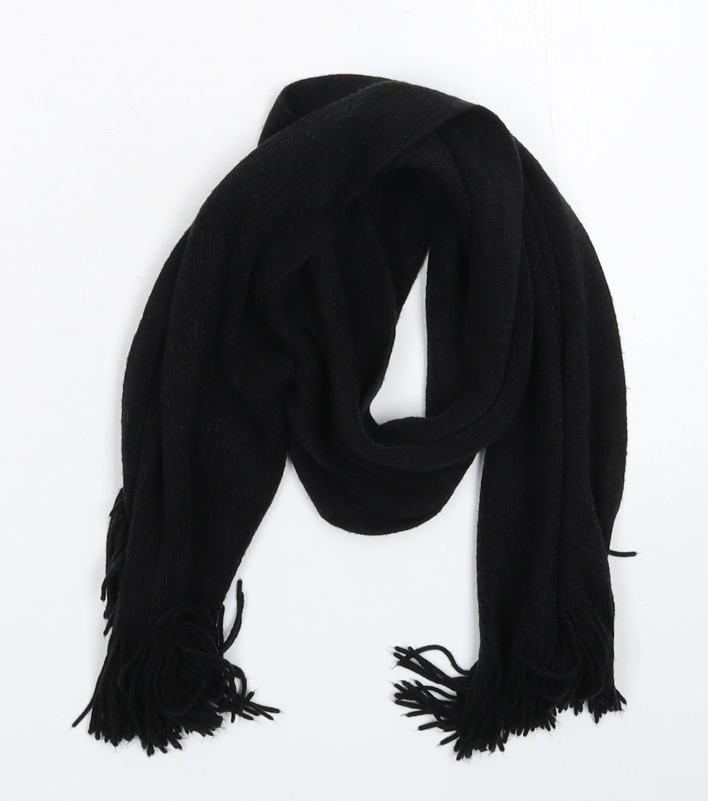 Preworn Mens Black Knit Scarf