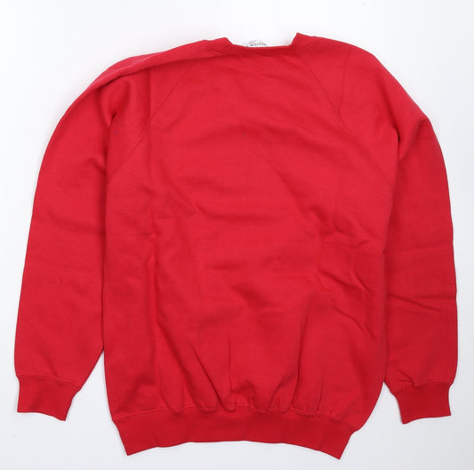 Kustom Kit Mens Red Pullover Sweatshirt Size S