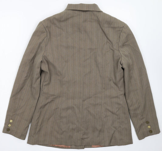 Definitions Womens Grey Striped Jacket Blazer Size 16