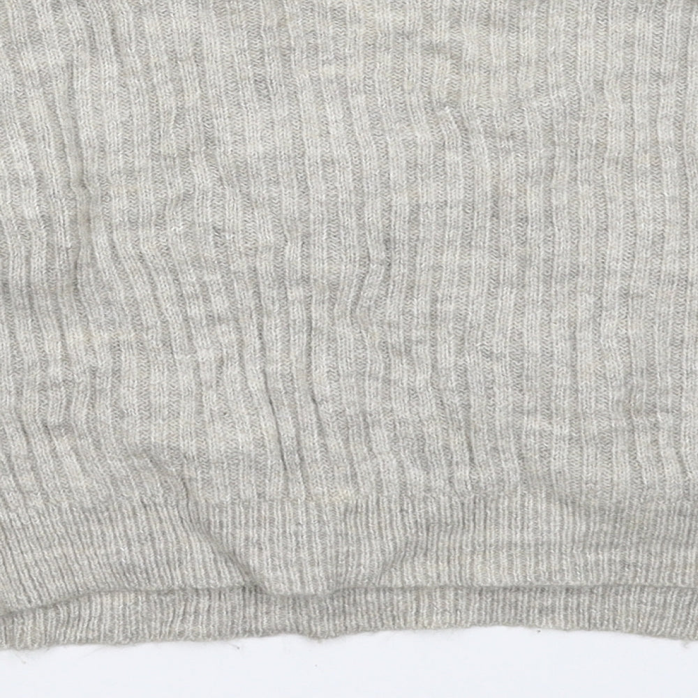 New Look Womens Grey Knit Pullover Jumper Size M - Oversized