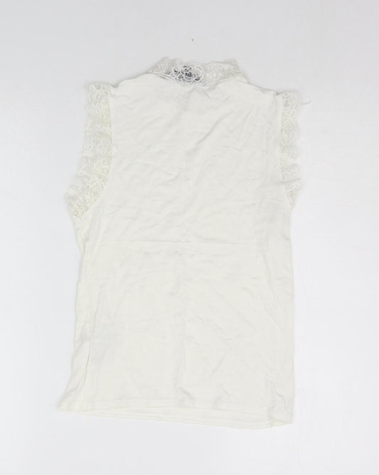 New Look Womens White Basic T-Shirt Size 8
