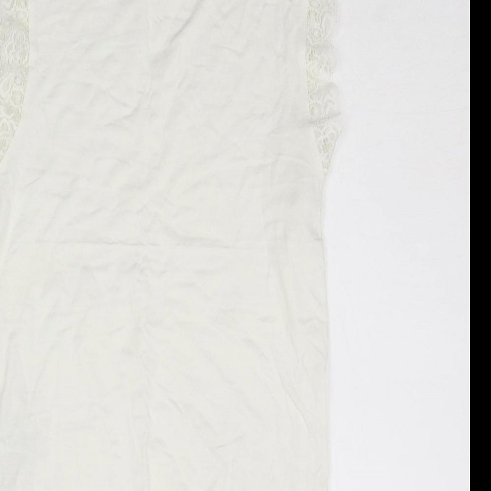 New Look Womens White Basic T-Shirt Size 8