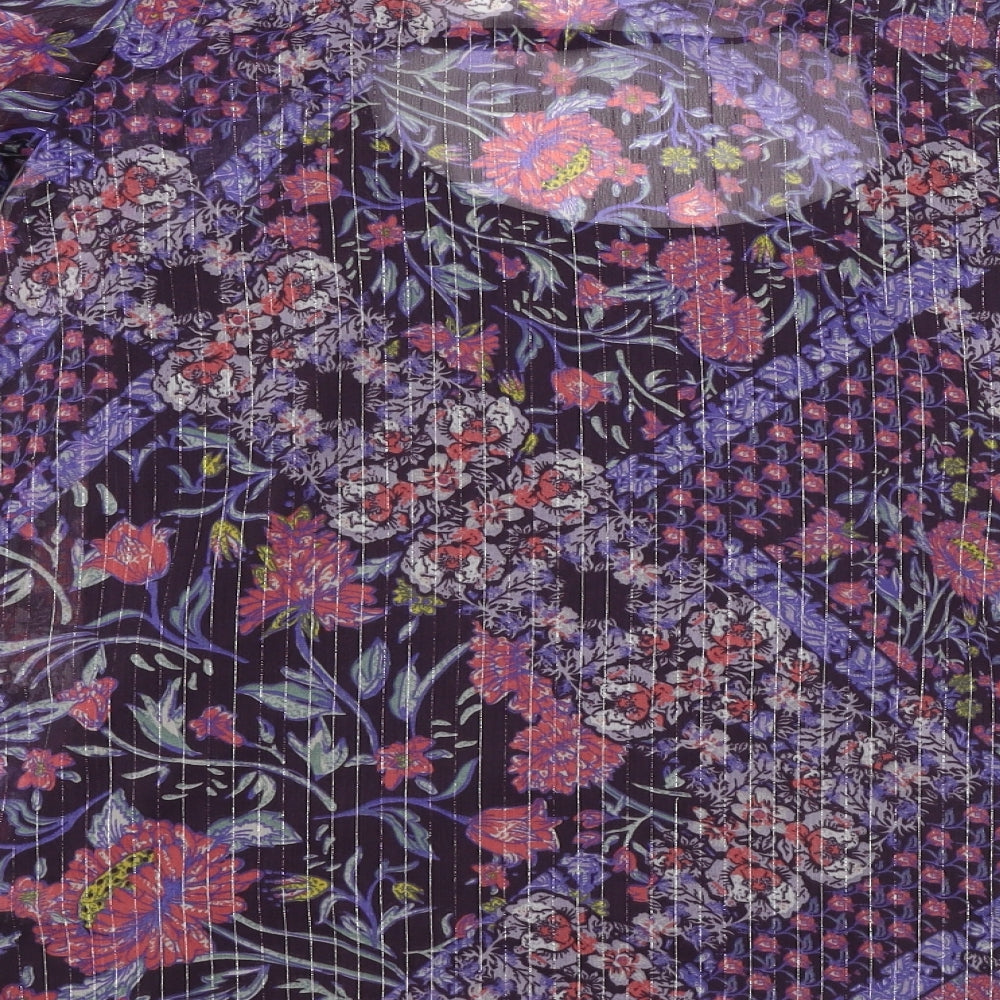 Marks and Spencer Womens Purple Floral Basic Blouse Size 12