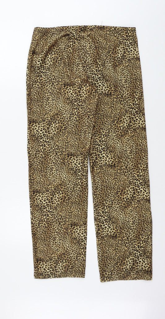 Preworn Womens Beige Animal Print Sweatpants Trousers Size 30 in L27 in