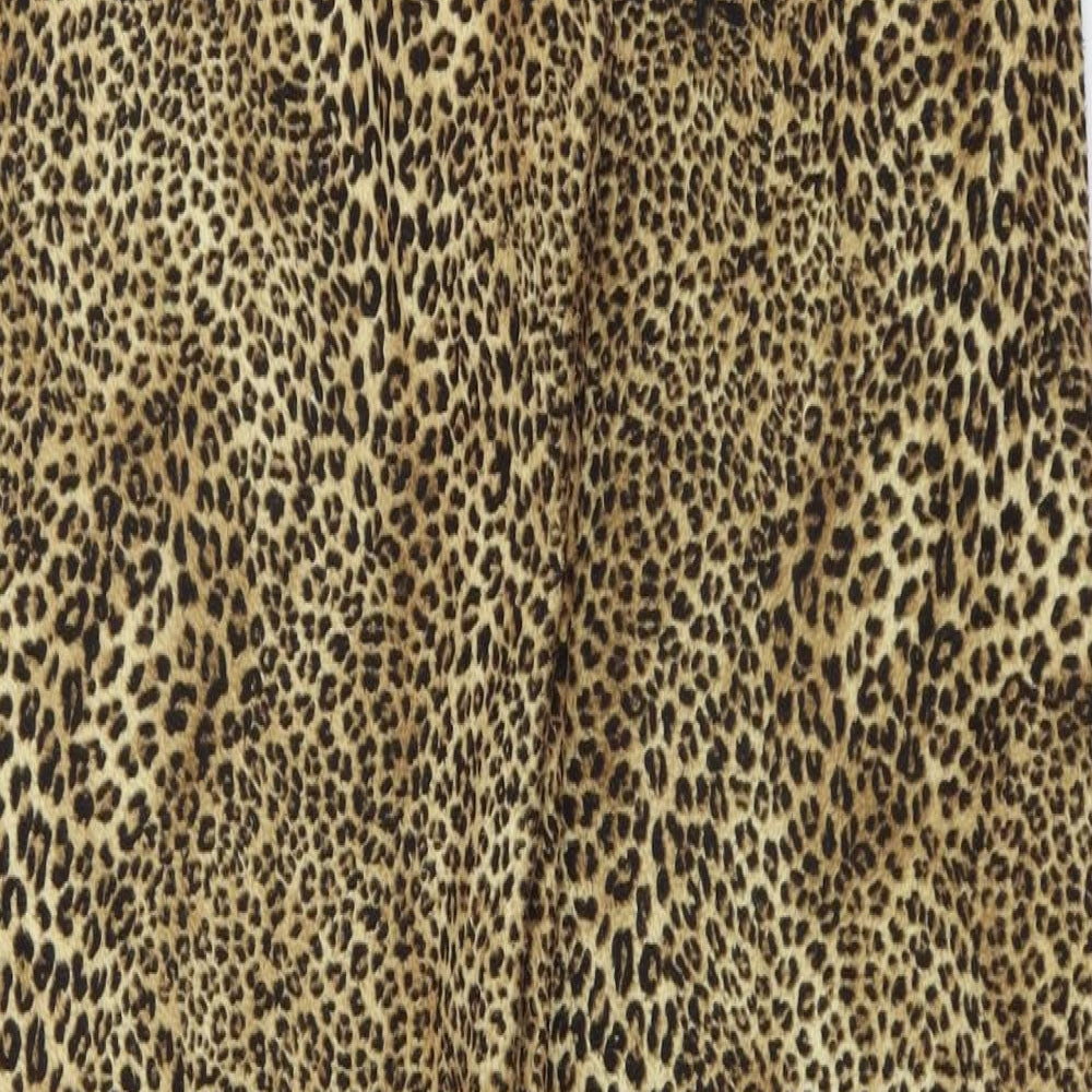 Preworn Womens Beige Animal Print Sweatpants Trousers Size 30 in L27 in
