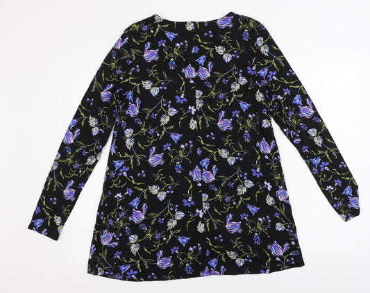 M&Co Womens Black Fair Isle A-Line Size 12