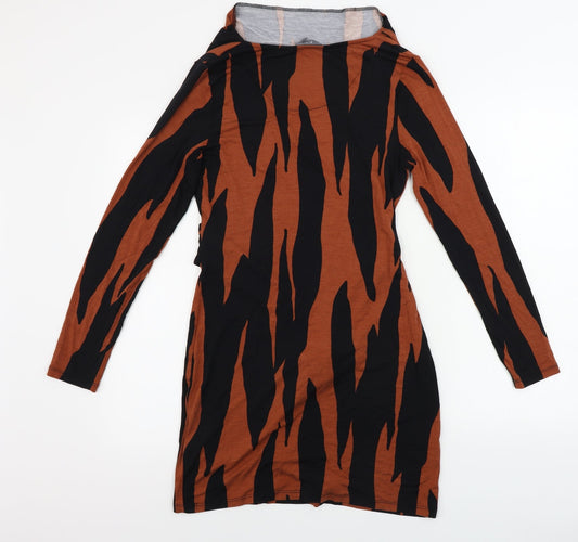 Principles Womens Brown Animal Print Bodycon Size 10